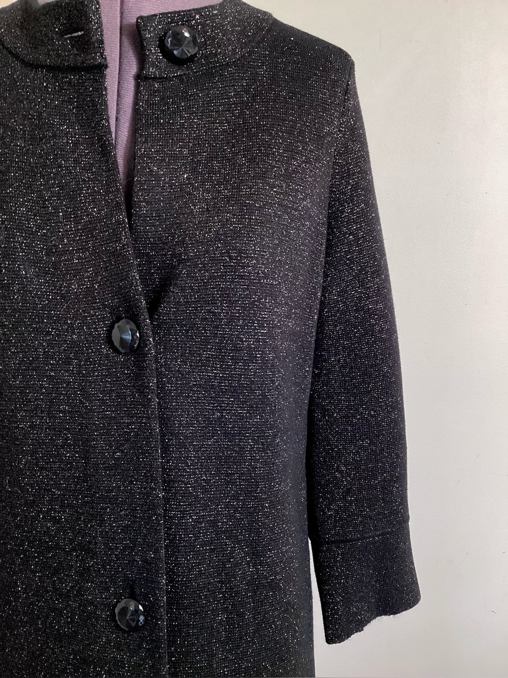 J.McLaughlin Black Metallic Knit Coatigan Size S - Picture 6 of 16